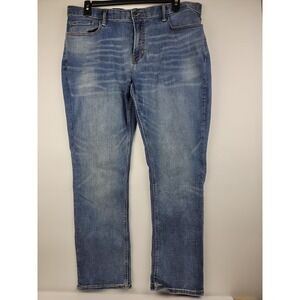 Old Navy Mens Straight Leg Blue Denim Jeans 38x30 Medium Wash Stretch